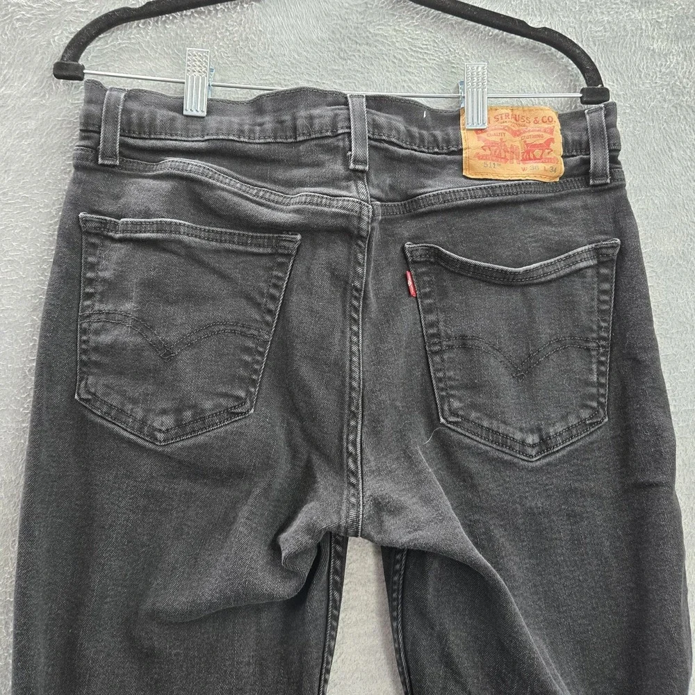 Levi's 511 Men Jeans 36X34 Black Slim Denim 31
